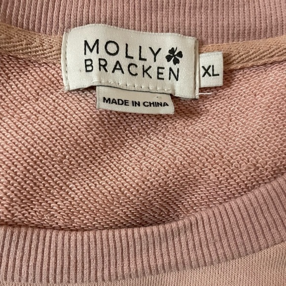 MOLLY bracken bedazzled crew neck sweater pink XL - Picture 5 of 6